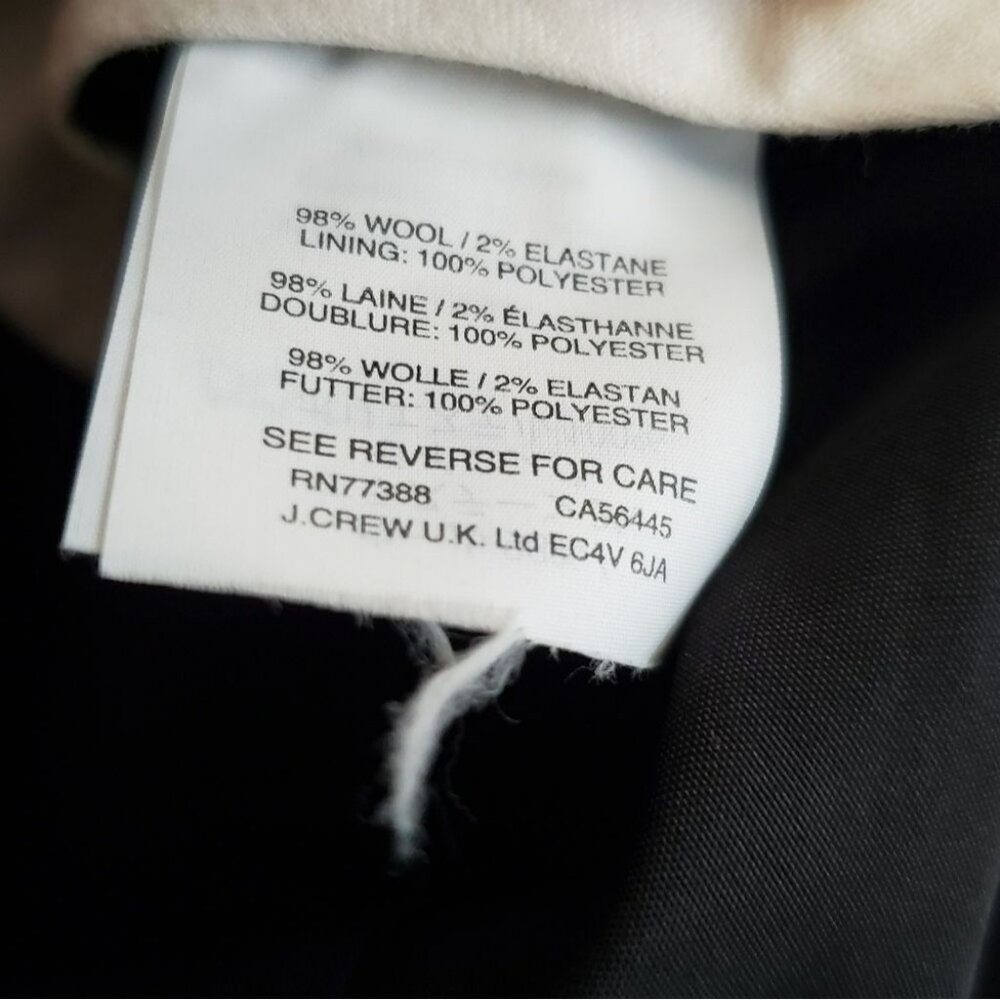 J CREW | Ludlow Black Slim Fit 98% Wool Dress Pants (Size 32) - Picture 9 of 9